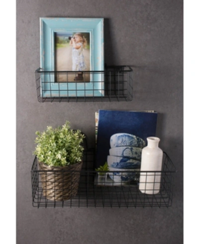 Design Imports Medium 2-pc. Wire Wall Basket Set In Black