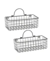 Design Imports Small Wire Wall Basket Set Of 2 In Black