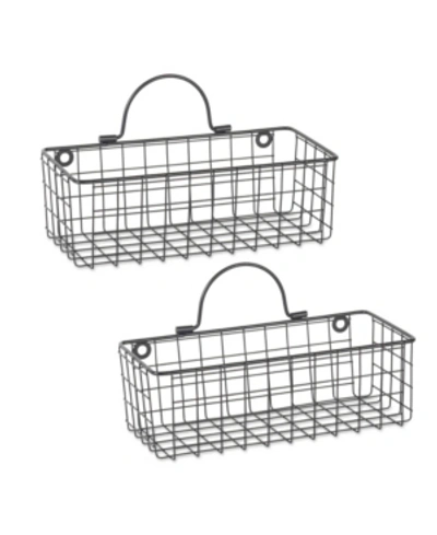 Design Imports Small Wire Wall Basket Set Of 2 In Black