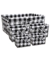 Design Imports Vintage-like Chicken Wire Check Liner Basket Set Of 5 In Black