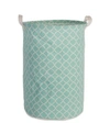 Design Imports Polyethylene Coated Cotton Polyester Laundry Ham Polyethylener Lattice Round In Aqua