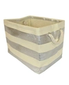 Design Imports Paper Bin Stripe Rectangle Medium In Silver