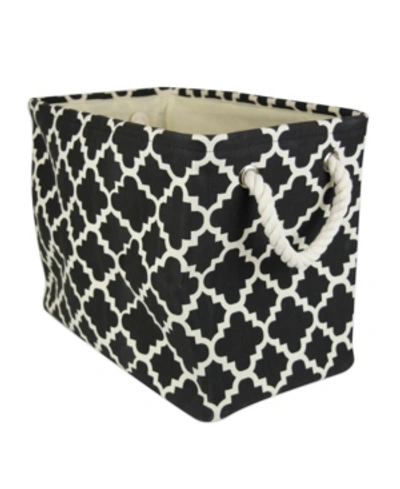 Design Imports Polyester Bin Lattice Rectangle Medium In Black