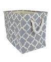 Design Imports Polyester Bin Lattice Rectangle Large In Gray