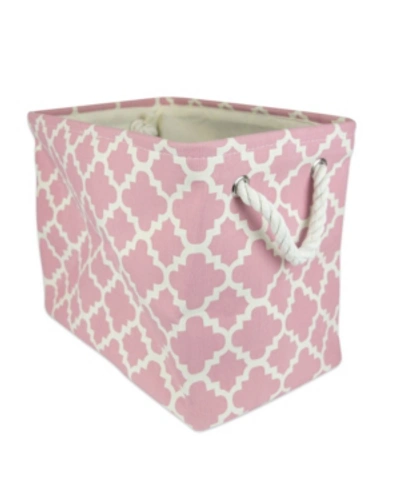 Design Imports Polyester Bin Lattice Rectangle Medium In Pink