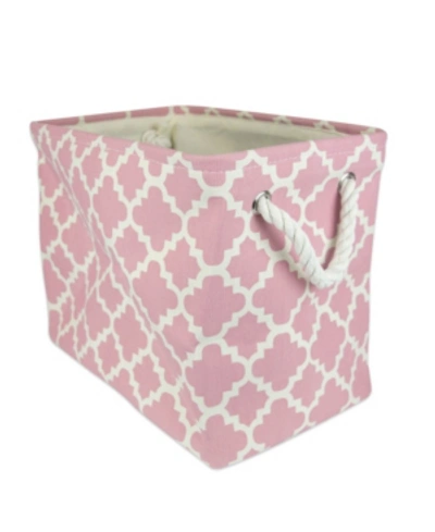 Design Imports Polyester Bin Lattice Rectangle Large In Pink