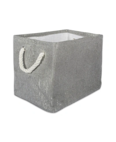 Design Imports Paper Bin Lurex Rectangle Small In Gray