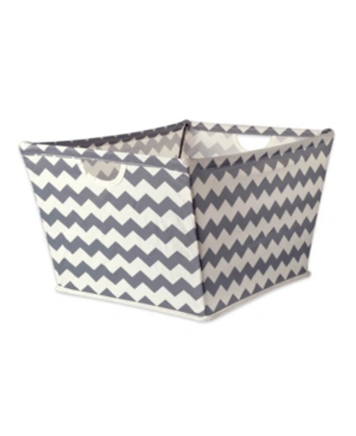 Design Imports Polyester Bin Chevron Trapezoid Large In Gray