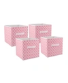 Design Imports Non-woven Polyester Cube Lattice Sorbet Square Set Of 4 In Pink
