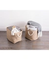 Design Imports Variegated Polyester Storage Bin In Taupe