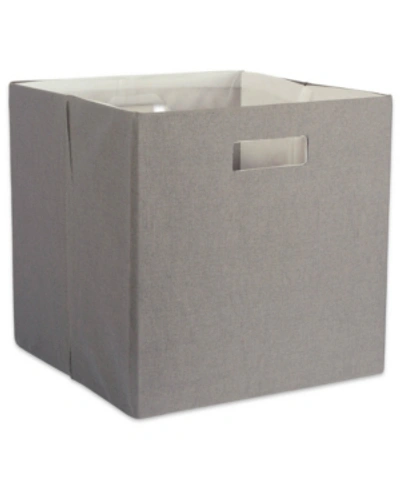 Design Imports Solid Square Polyester Storage Bin In Gray