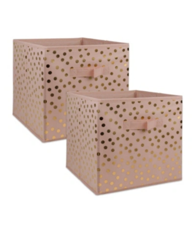 Design Imports Non-woven Polyester Cube Dots Millennial Square Set Of 2 In Pink