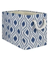 Design Imports Polyester Bin Ikat French Rectangle Large In Navy