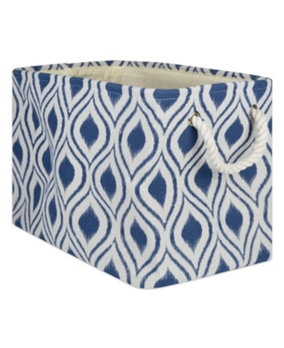 Design Imports Polyester Bin Ikat French Rectangle Large In Navy