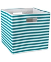 Design Imports Polyester Cube Pinstripe Square In Teal