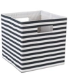 Design Imports Polyester Cube Pinstripe Square In Black