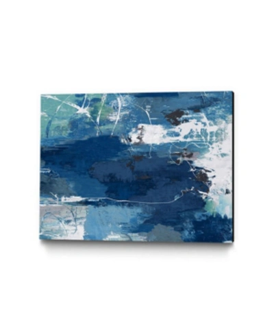Giant Art 32" X 24" Abstractions Museum Mounted Canvas Print In Blue