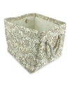 Design Imports Paper Bin Stripe Rectangle Medium In Taupe