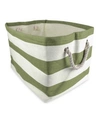Design Imports Paper Bin Stripe Rectangle Large In Olive