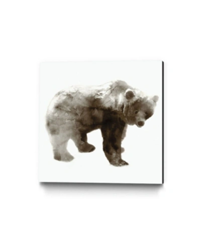 Giant Art 20" X 20" Bear Museum Mounted Canvas Print In Brown