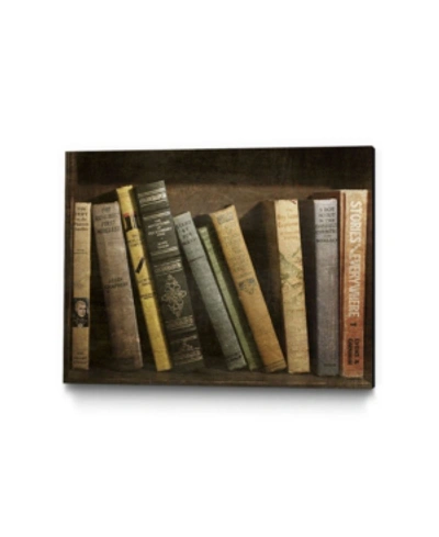 Giant Art 20" X 16" Vintage Like Book Collection Ii Museum Mounted Canvas Print In Brown
