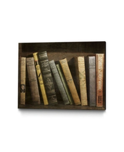 Giant Art 14" X 11" Vintage Like Book Collection Ii Museum Mounted Canvas Print In Brown