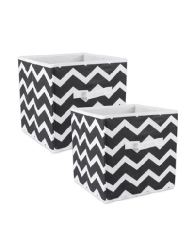 Design Imports Chevron Print 2-pc. Storage Bin In Black