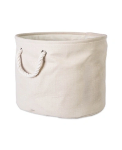 Design Imports Polyester Bin Variegated Round Large In Cream