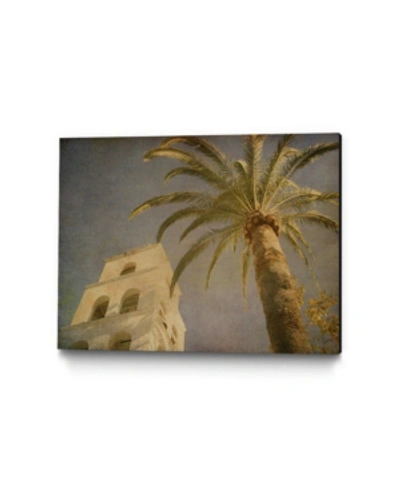 Giant Art 36" X 24" Vintage Like Palm Ii Museum Mounted Canvas Print In Blue