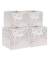 Design Imports Non-woven Polyester Cube Small Dots Square Set Of 4 In Copper