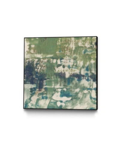 Giant Art 30" X 30" Obscured Horizon I Art Block Framed Canvas In Green