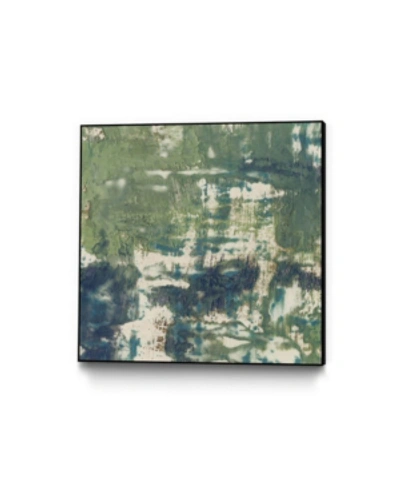 Giant Art 20" X 20" Obscured Horizon Ii Art Block Framed Canvas In Green