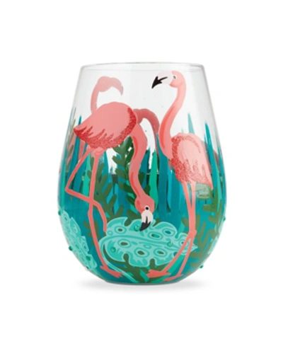 Enesco Lolita Fancy Flamingo Stemless Wine Glass In Multi