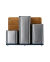 Joseph Joseph Counterstore Stainless Steel Organizer With Oak Chopping Board In Stainless Steel
