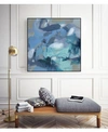 Giant Art 30" X 30" Abstract Blues I Art Block Framed Canvas In Blue