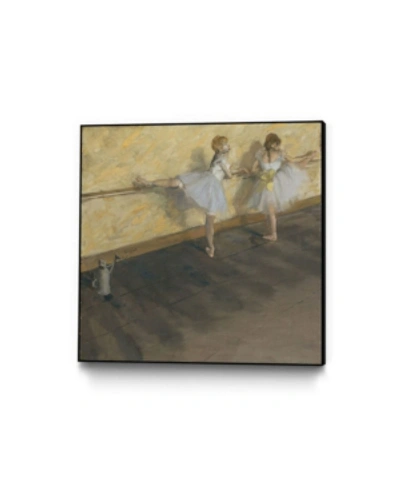 Giant Art 30" X 30" Dancers Practicing At The Barre Art Block Framed Canvas In Brown