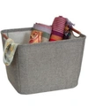 Household Essentials Medium Tapered Soft-side Storage Bin With Wood Handles In Gray
