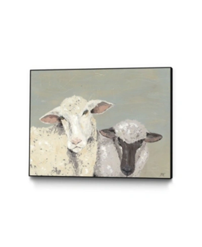 Giant Art 24" X 18" Sweet Lambs I Art Block Framed Canvas In Tan