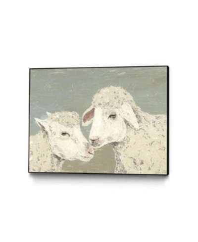 Giant Art 32" X 24" Sweet Lambs Ii Art Block Framed Canvas In Tan