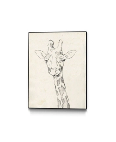 Giant Art 20" X 16" Giraffe Portrait Ii Art Block Framed Canvas In Tan