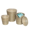 HONEY CAN DO SET OF 3 NESTING SEAGRASS SNAKE CHARMER'S BASKETS