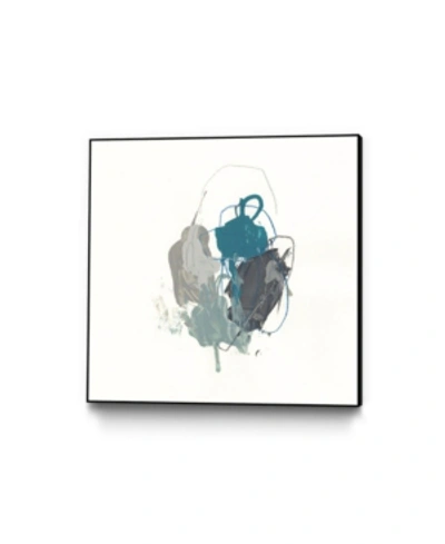 Giant Art 20" X 20" Teal Gesture I Art Block Framed Canvas In Green