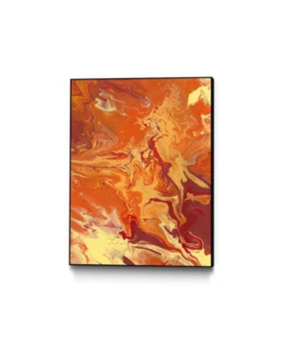 Giant Art 40" X 30" Nomadic Blaze Iii Art Block Framed Canvas In Orange