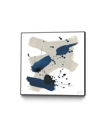 Giant Art 20" X 20" Kanji Iii Art Block Framed Canvas In Blue