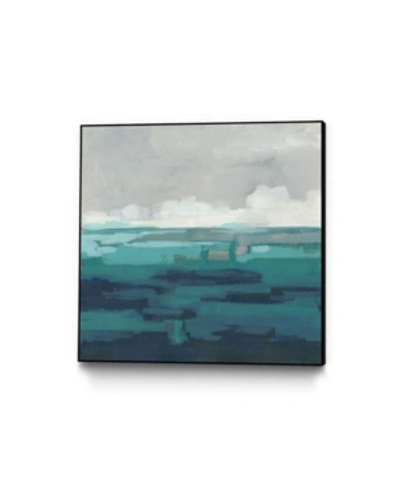 Giant Art 20" X 20" Sea Foam Vista I Art Block Framed Canvas In Green