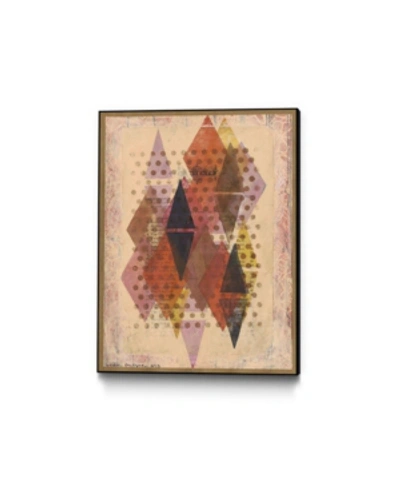 Giant Art 24" X 18" Inked Triangles Ii Art Block Framed Canvas In Brown