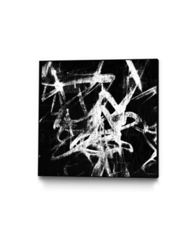 Giant Art 20" X 20" Monotype Scribble Iii Art Block Framed Canvas In Black