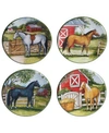 Certified International Clover Farm 4-pc. Canape Plates Asst. In Multicolored
