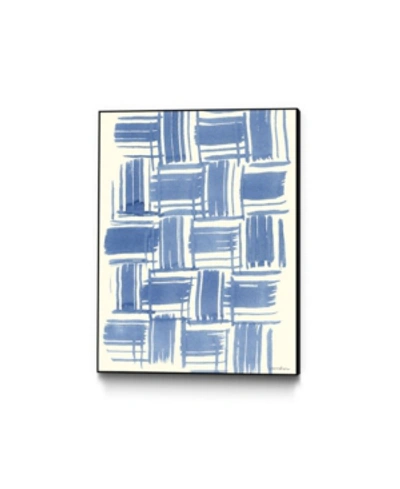 Giant Art 14" X 11" Macrame Vi Art Block Framed Canvas In Blue