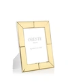ORESTE MILANO 5X7 GOLD PLATED PICTURE FRAME ON A WHITE LACQUERED WOODEN BACK